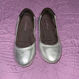 Cole Haan silver flats.  Size 7.5B